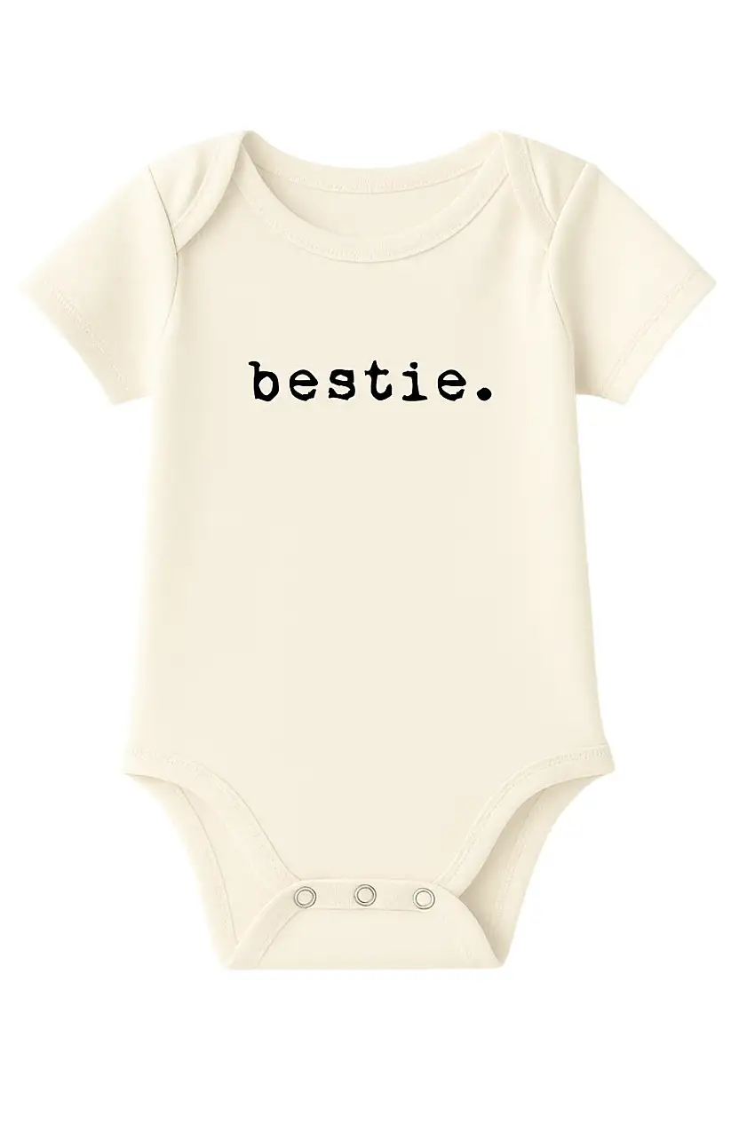Bestie Organic Cotton Baby Bodysuit Short Sleeve
