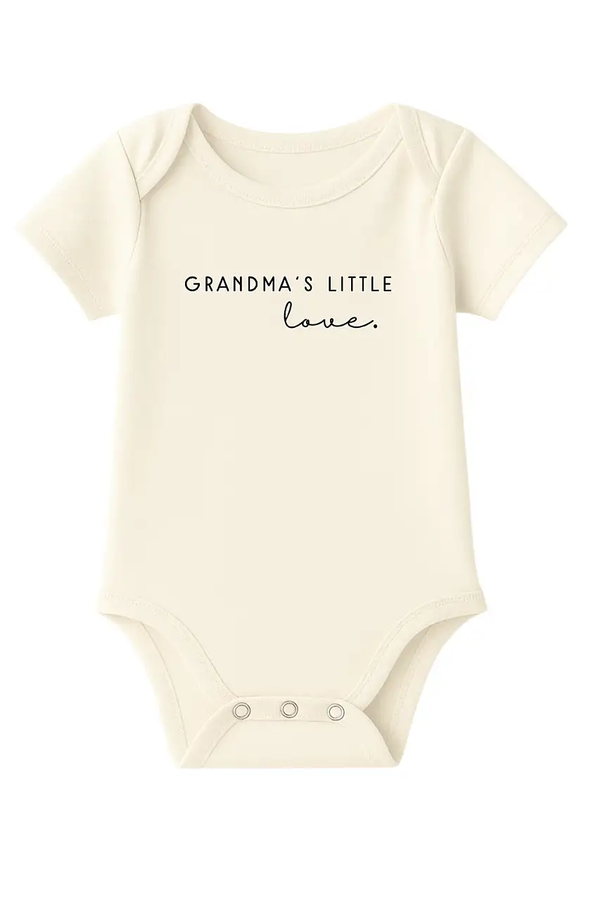 Grandma's Little Love Organic Cotton Baby Bodysuit Short Sleeve