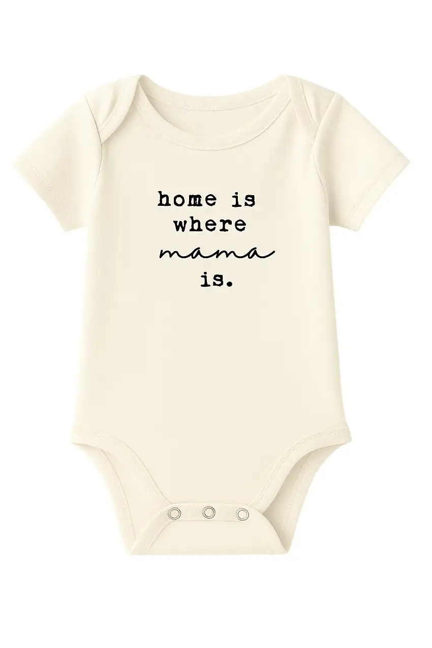 Home Is Where Mama Is - Organic Short Sleeve Baby Bodysuit