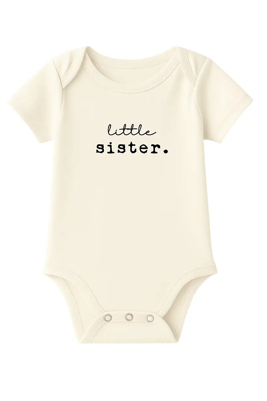 Little Sister Organic Cotton Short Sleeve Baby Bodysuit