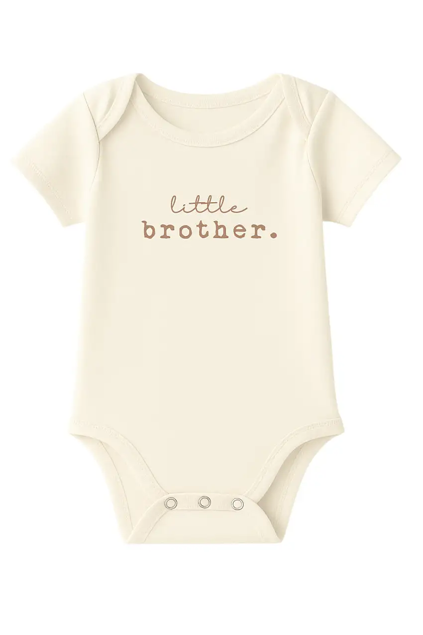 Little Brother Clay Organic Cotton Baby Bodysuit Short Sleeve