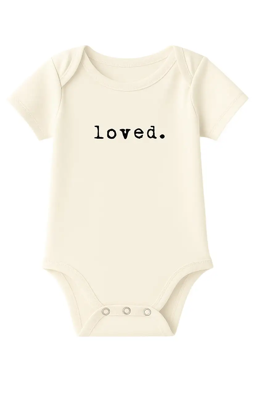 Loved. Organic Cotton Baby Bodysuit Short Sleeve