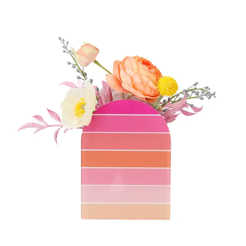 Pink Rainbow Stripe Standing Propagation Planter