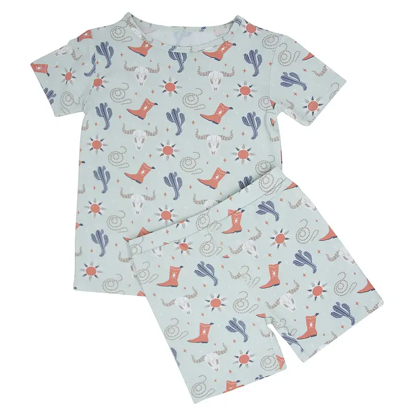 Bulls Boots Lasso Western Summer Pajama Set