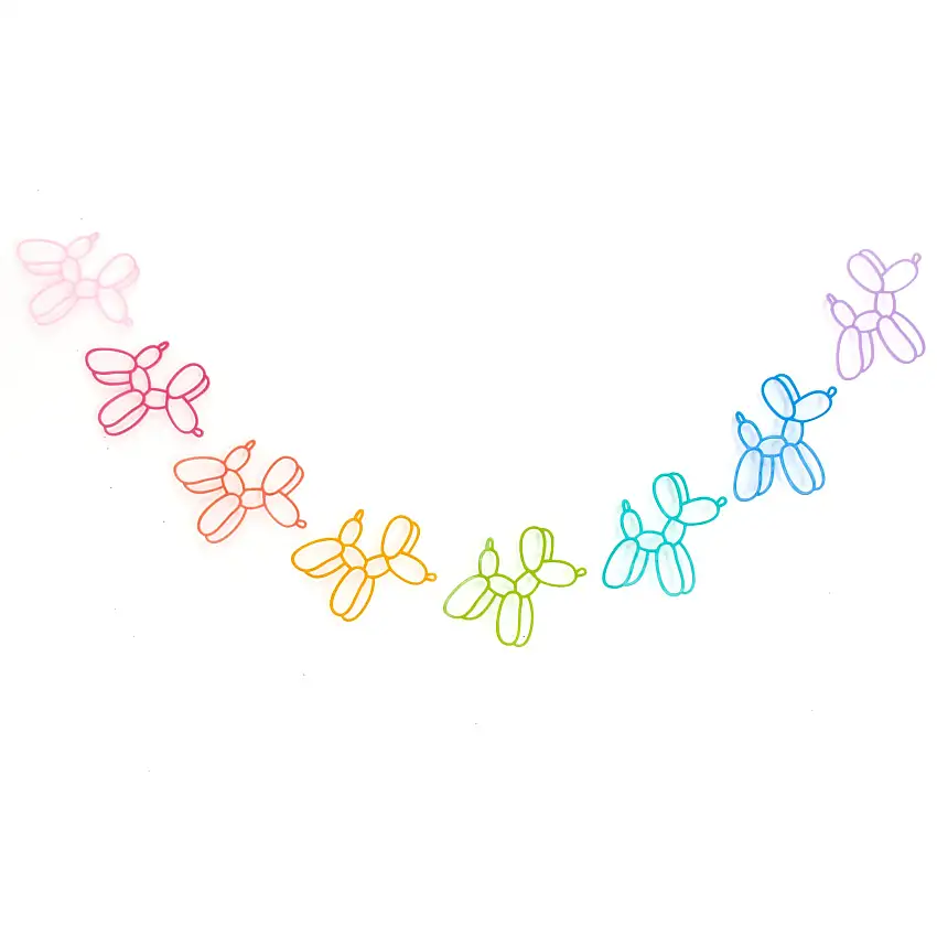 Balloon Dog Rainbow Acrylic Garland
