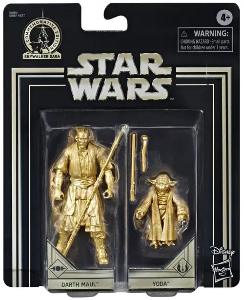 Star Wars The Phantom Menace Skywalker Saga Darth Maul & Yoda Action Figure 2-Pack [Gold Figures]