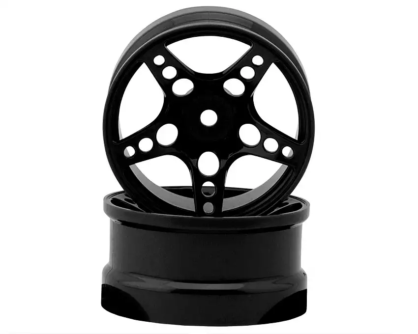 24K RC Technology 1/10 R-Fighter Drift Wheels (Black) (2) (8mm Offset) w/12mm Hex