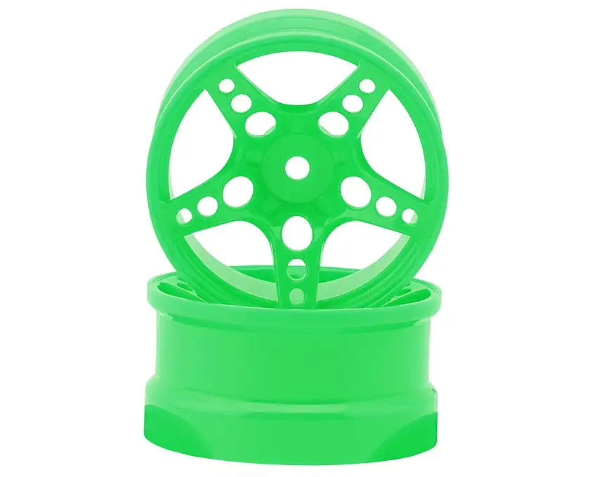 24K RC Technology 1/10 R-Fighter Drift Wheels (Green) (2) (8mm Offset) w/12mm Hex