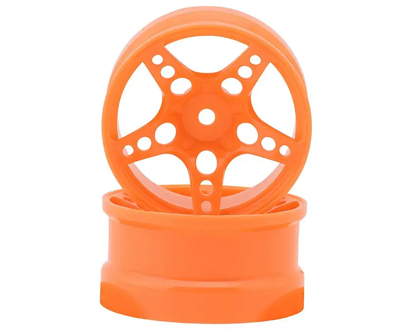 24K RC Technology 1/10 R-Fighter Drift Wheels (Orange) (2) (8mm Offset) w/12mm Hex