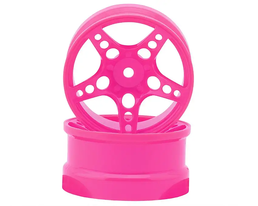 24K RC Technology 1/10 R-Fighter Drift Wheels (Pink) (2) (6mm Offset) w/12mm Hex