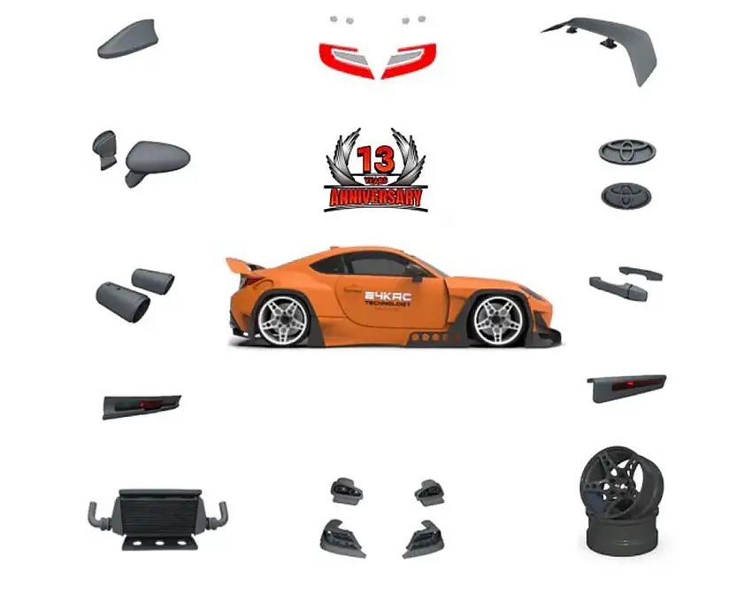 24K RC Technology 1/10 13th Anniversary GR86 Full Drift Spec Body Set (Clear) (Limited Edition)