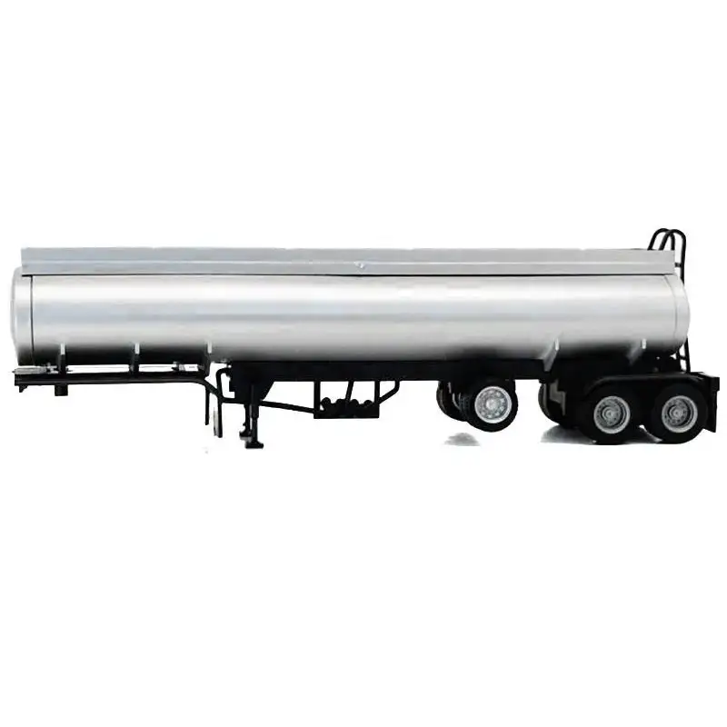 Tag-Axle Elliptical Tanker Trailer Silver 1/87 (HO) Plastic Model by Promotex