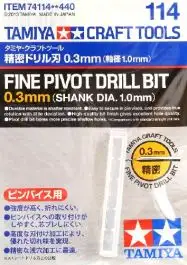 TAM-74114 Tamiya Models Fine Pivot Drill Bit (0.3mm Shank Dia. 1.0mm)