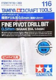 TAM-74116 Tamiya Models Fine Pivot Drill Bit (0.5mm Shank Dia. 1.0mm)