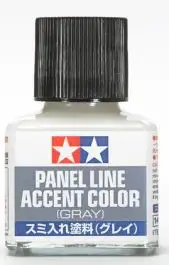 TAM-87133 Tamiya Models Gray Panel Line Accent Color (40ml Bottle) (6/Bx)