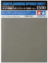 TAM-87150 Tamiya Models Sanding Sponge Sheet 4.5"x5.5" (5mm thick) 1500 Grit