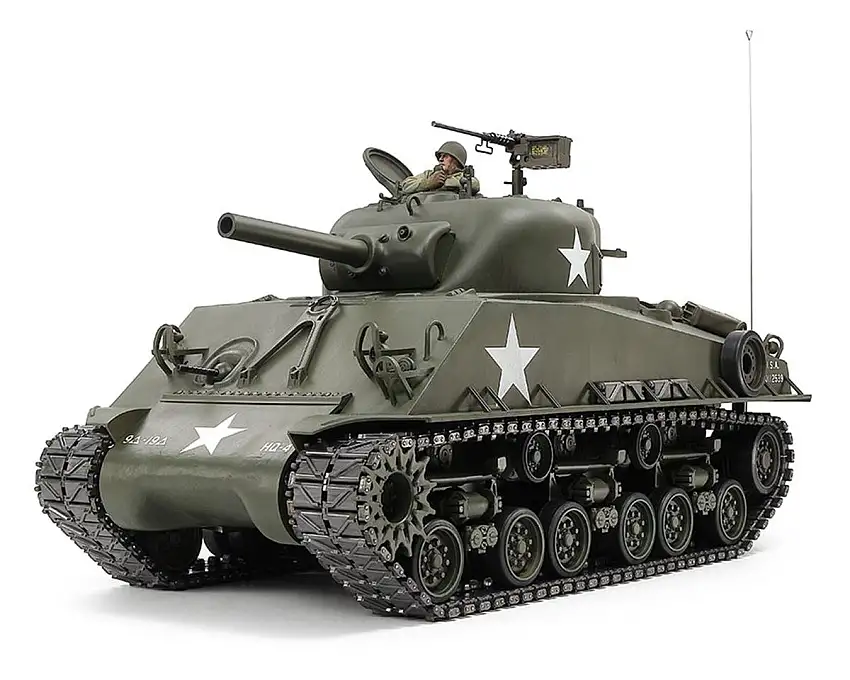 Tamiya 1/16 M4 Sherman 105mm Howitzer Scale Electric RC Tank (Mechanical Steering System)
