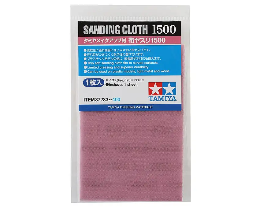 Tamiya 170x130mm Sanding Cloth (1500 Grit)