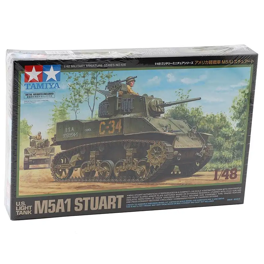 Tamiya 1/48 US light Tank M5A1 Stuart Plastic Model Kit