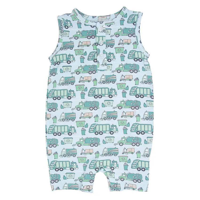 Garbage Trucks Recycle Tank Romper