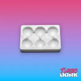 TDK-55045 Turbo Dork Small White Silicone Paint Palette 6 Wells