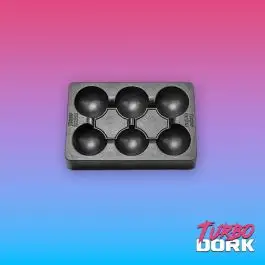 TDK-55052 Turbo Dork Small Black Silicone Paint Palette 6 Wells