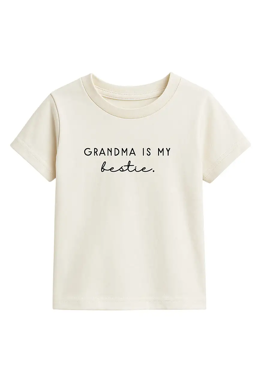 Grandma Is My Bestie Organic Cotton Kids Graphic Tee