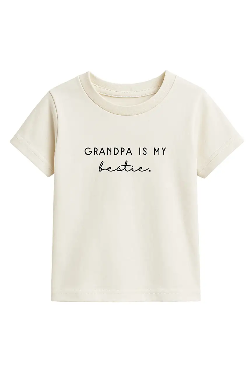 Grandpa Is My Bestie Organic Cotton Kids Graphic Tee