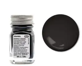 TES-1149 Testors 1/4oz. Bottle Finishing Enamel Flat Black (6/Bx)