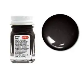 TES-1154 Testors 1/4oz. Bottle Finishing Enamel Black Metallic (6/Bx)