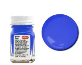 TES-1176 Testors 1/4oz. Bottle Finishing Enamel Fluorescent Blue (6/Bx)
