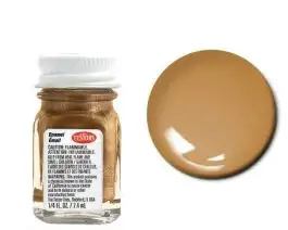 TES-1182 Testors 1/4oz. Bottle Finishing Enamel Flat Brass (6/Bx)