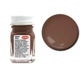 TES-1185 Testors 1/4oz. Bottle Finishing Enamel Flat Rust (6/Bx)