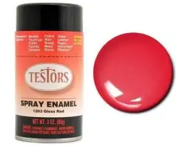 TES-1203 Testors 3oz. Spray Finishing Enamel Gloss Red (3/Bx)