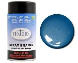 TES-1209 Testors 3oz. Spray Finishing Enamel Arctic Blue Metallic (3/Bx)