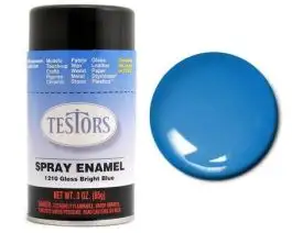 TES-1210 Testors 3oz. Spray Finishing Enamel Gloss Bright Blue (3/Bx)