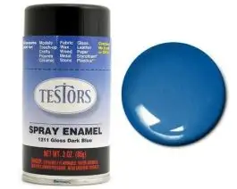TES-1211 Testors 3oz. Spray Finishing Enamel Gloss Dark Blue (3/Bx)