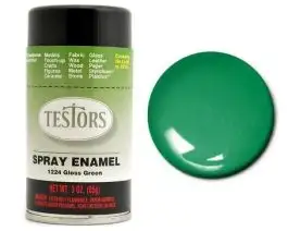 TES-1224 Testors 3oz. Spray Finishing Enamel Gloss Green (3/Bx)