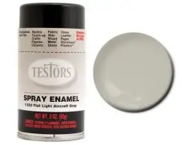 TES-1233 Testors 3oz. Spray Finishing Enamel Flat Light Aircraft Grey (3/Bx)