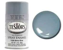 TES-1238 Testors 3oz. Spray Finishing Enamel Gloss Grey (3/Bx)