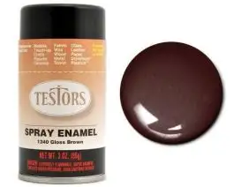 TES-1240 Testors 3oz. Spray Finishing Enamel Gloss Brown (3/Bx)
