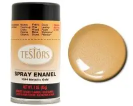 TES-1244 Testors 3oz. Spray Finishing Enamel Metallic Gold (3/Bx)