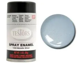 TES-1246 Testors 3oz. Spray Finishing Enamel Metallic Silver (3/Bx)