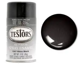 TES-1247 Testors 3oz. Spray Finishing Enamel Gloss Black (3/Bx)