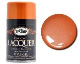 TES-1831 Testors 3oz. Spray One Coat Metallic Lacquer Fiery Orange (3/Bx)
