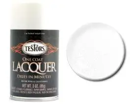 TES-1833 Testors 3oz. Spray One Coat Metallic Lacquer White Lightning (3/Bx)