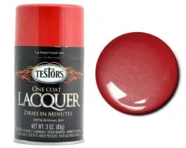 TES-1837 Testors 3oz. Spray One Coat Metallic Lacquer Revving Red (3/Bx)