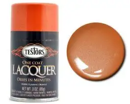 TES-1840 Testors 3oz. Spray One Coat Metallic Lacquer Flaming Orange (3/Bx)