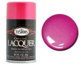 TES-1841 Testors 3oz. Spray One Coat Metallic Lacquer Electric Pink (3/Bx)