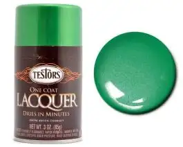 TES-1845 Testors 3oz. Spray One Coat Metallic Lacquer Mystic Emerald (3/Bx)